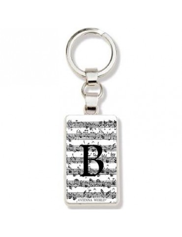 Portachiavi lettera B e note