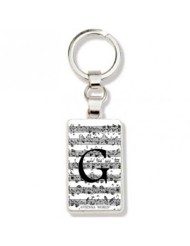 Portachiavi lettera G e note