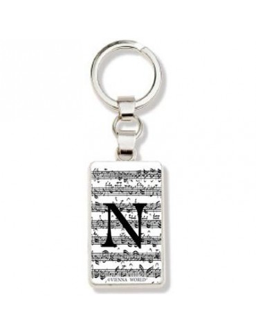 Portachiavi lettera N e note
