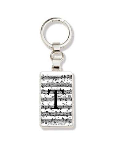 Portachiavi lettera T e note